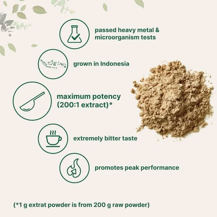Micro Ingredients Tongkat Ali Extract 200:1 (Longjack) Powder, 100 Grams, Grown in Indonesia, 100% Pure Eurycoma Longifolia Root Extract, Bitter Taste - No Filler, No Additive, Non-GMO - GoodWood