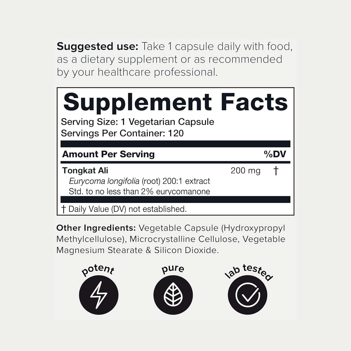 Tongkat Ali 40,000MG 200:1 Longjack for Men Extra Strength Ultra Concentrated Tongkat Ali Supplement for Men - 2% Eurycomanone - Eurycoma Longifolia Root Extract 3rd-Party Tested - 120 Veg Caps, TQ - GoodWood