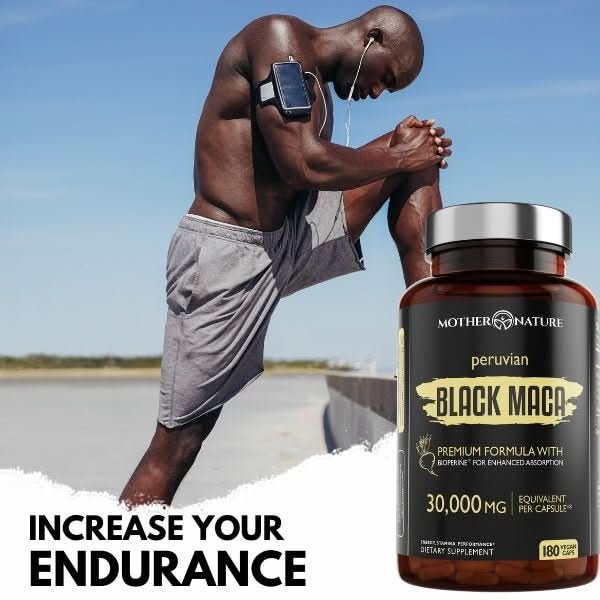 Black Maca Capsules 37,500 mg by Mother Nature Organics - GoodWood