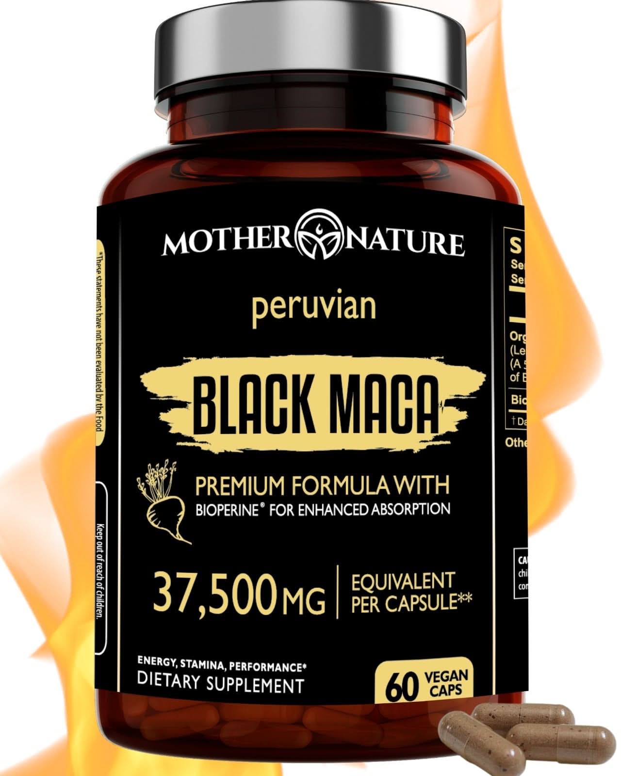 Black Maca Capsules 37,500 mg by Mother Nature Organics - GoodWood