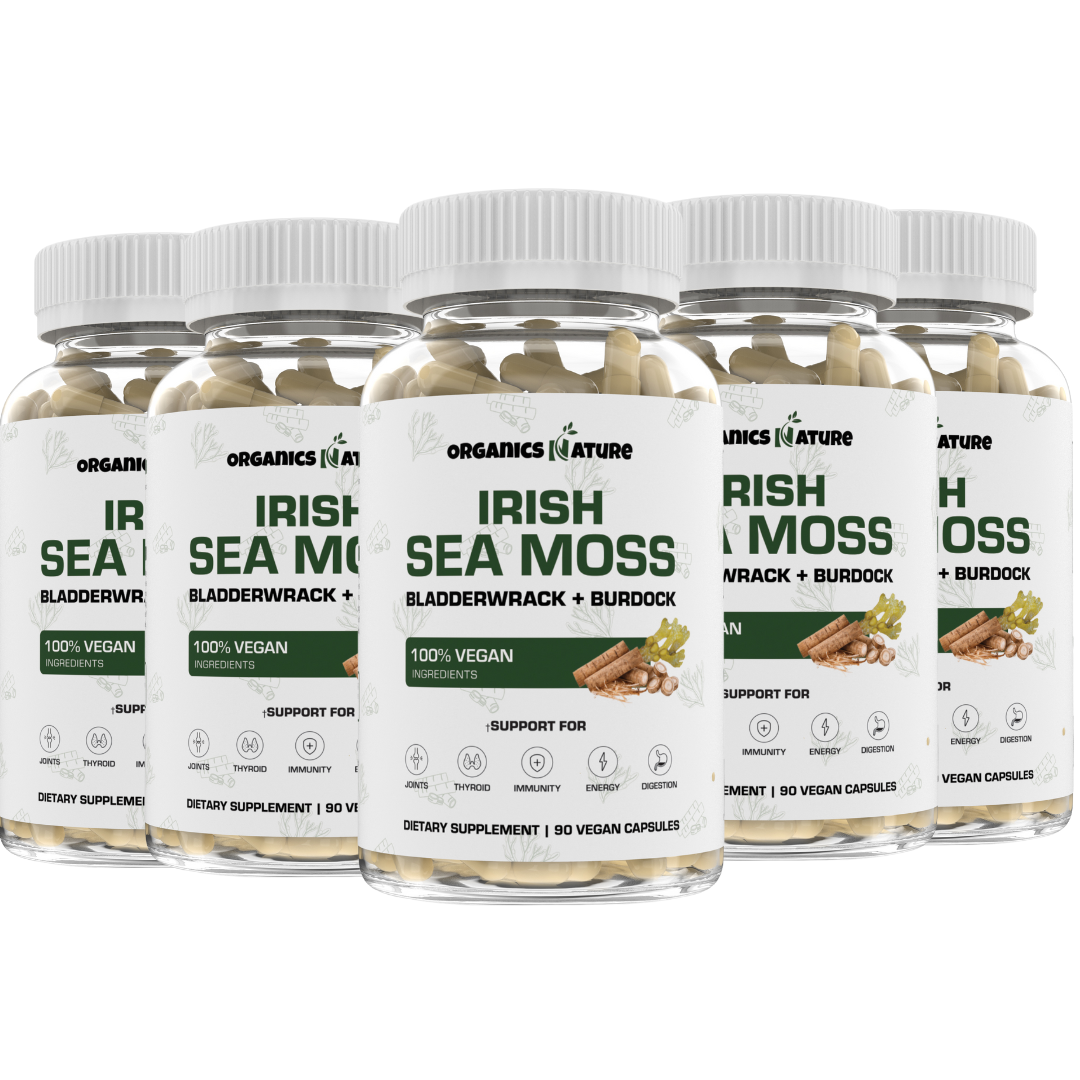 Sea Moss With Bladderwrack & Burdock Root - 1 Bottle by Organics Nature - GoodWood