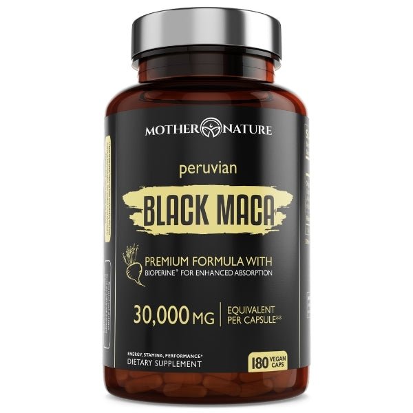 Black Maca Capsules 37,500 mg by Mother Nature Organics