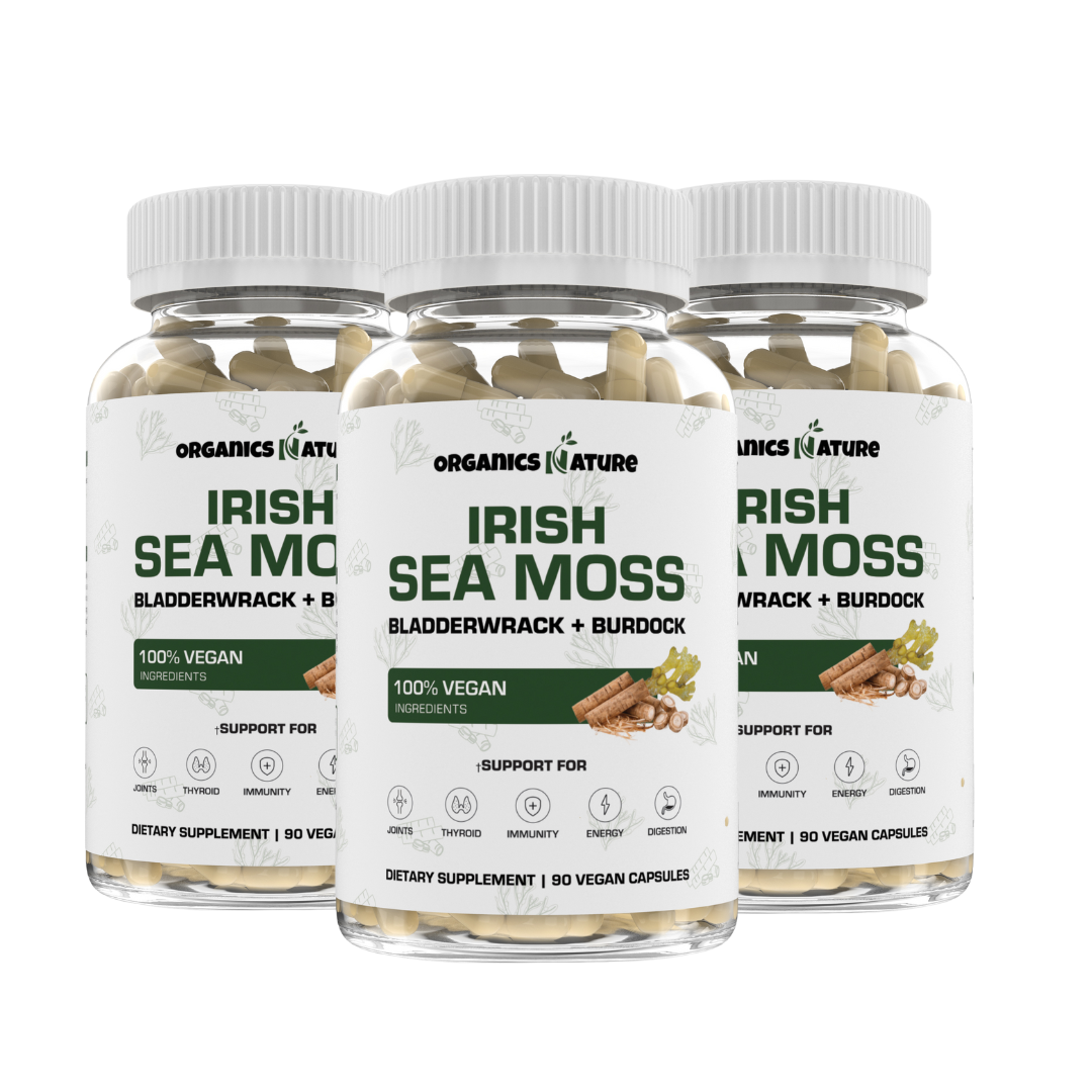 Sea Moss With Bladderwrack & Burdock Root - 1 Bottle by Organics Nature