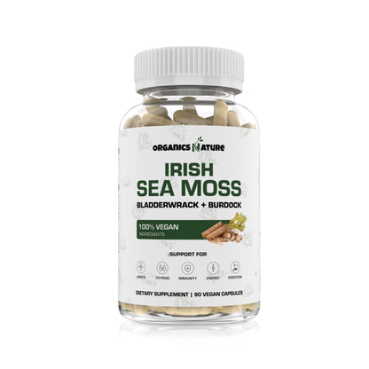 Sea Moss With Bladderwrack & Burdock Root - 1 Bottle by Organics Nature