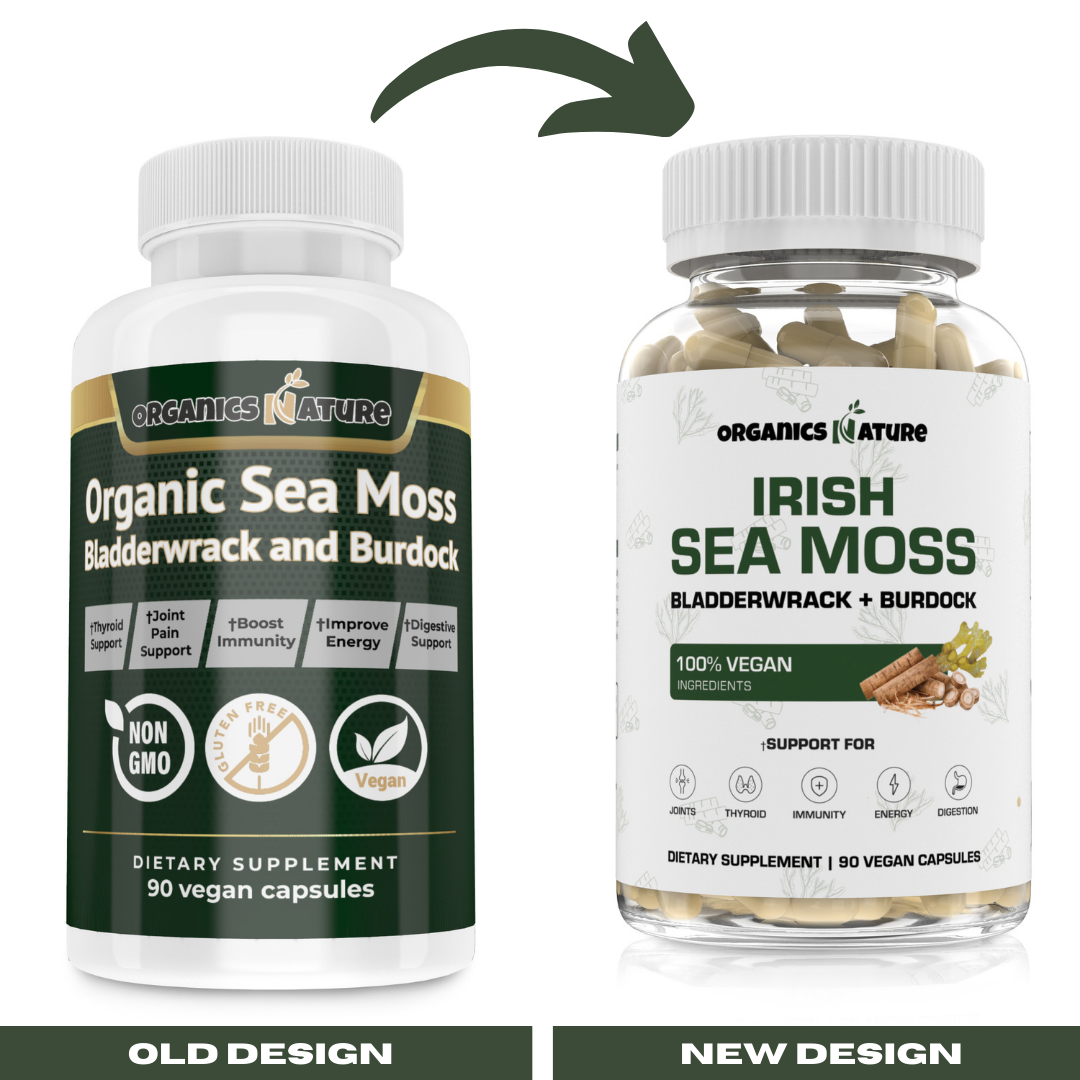 Sea Moss With Bladderwrack & Burdock Root - 1 Bottle by Organics Nature